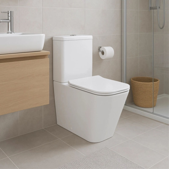 Унитаз-компакт Qtap Crow Eco безободковый с сиденьем Soft-close QTCRO27W48750