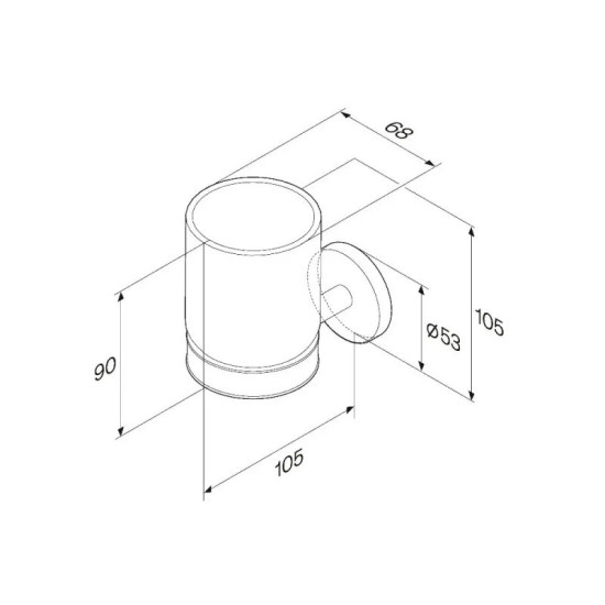 Стеклянный стакан с настенным держателем Am.Pm A85A34300 X-Joy
