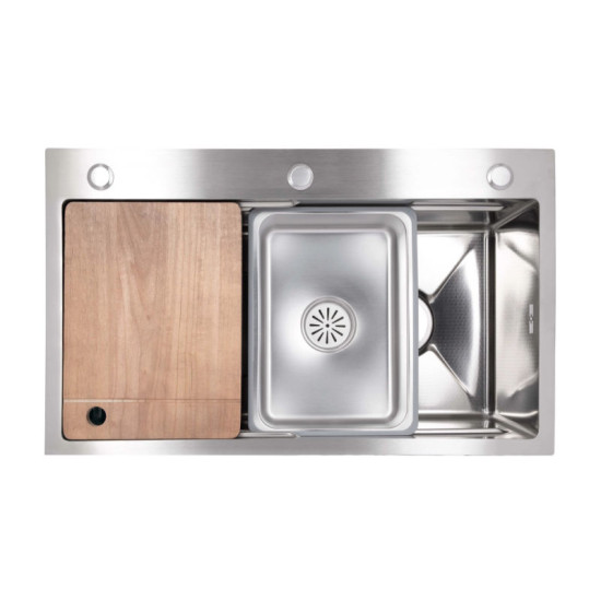 Кухонна мийка Lidz Handmade H7545 Decor Honeycomb 3,0/1,0 мм LDH7545DEC48372