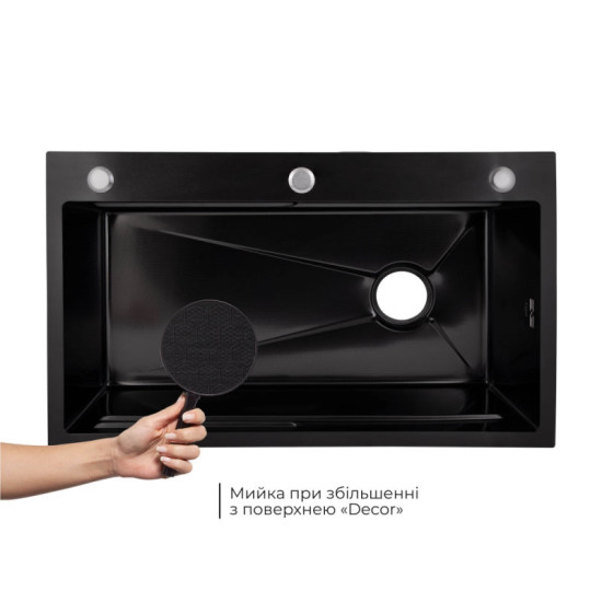 Кухонная мойка Lidz Handmade H7545B Decor Black PVD Honeycomb 3,0/1,0 мм LDH7545BDECPVD48373