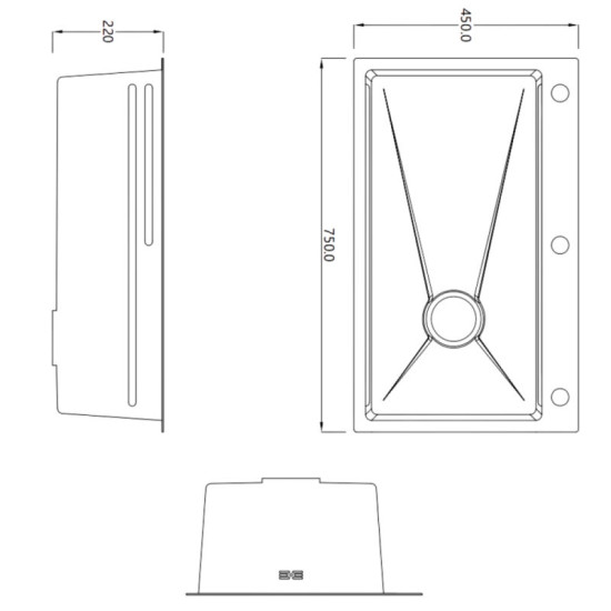 Кухонная мойка Lidz Handmade H7545B Decor Black PVD Honeycomb 3,0/1,0 мм LDH7545BDECPVD48373