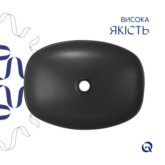 Раковина Qtap Robin 500х380х140 Anthracite QT04116302AN