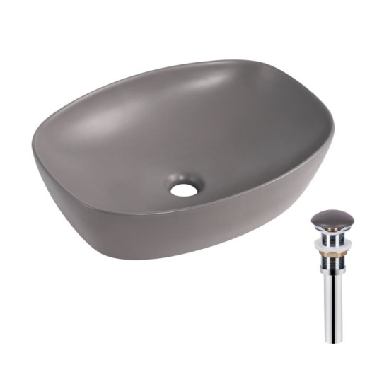 Раковина Qtap Robin 500х380х140 Stone grey QT04116302SG