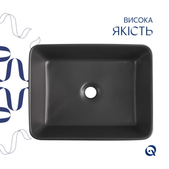 Раковина Qtap Tern 480x370x135 Anthracite QT17116069AN