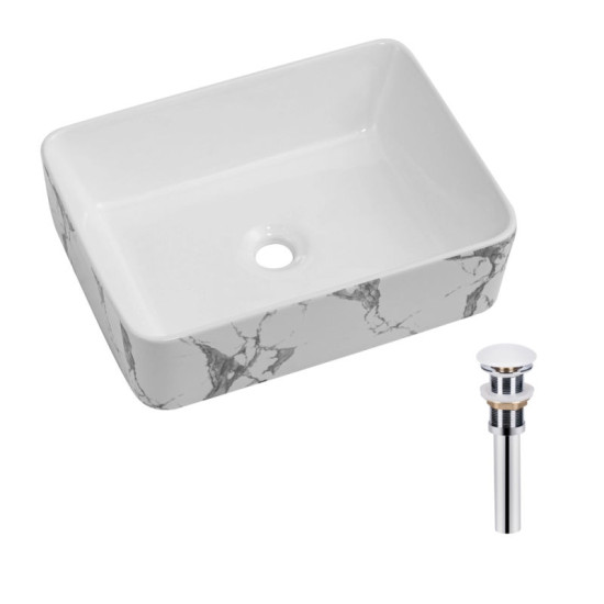 Раковина Qtap Tern 480x370x135 Marble QT17116069MR