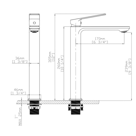 Смеситель для раковины Qtap Capricorn Chrome (k26) QTCAP1060H102C48220