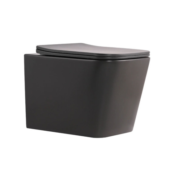 Унітаз підвісний Qtap Tern Ultra Quiet 490×365×325 Anthracite, Slim Duroplast / Soft-close / Quick Release QT17332303ASAN