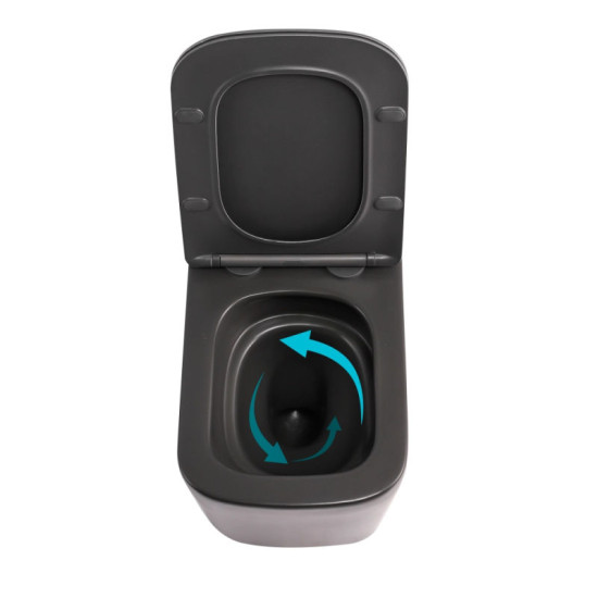 Унітаз підвісний Qtap Tern Ultra Quiet 490×365×325 Anthracite, Slim Duroplast / Soft-close / Quick Release QT17332303ASAN
