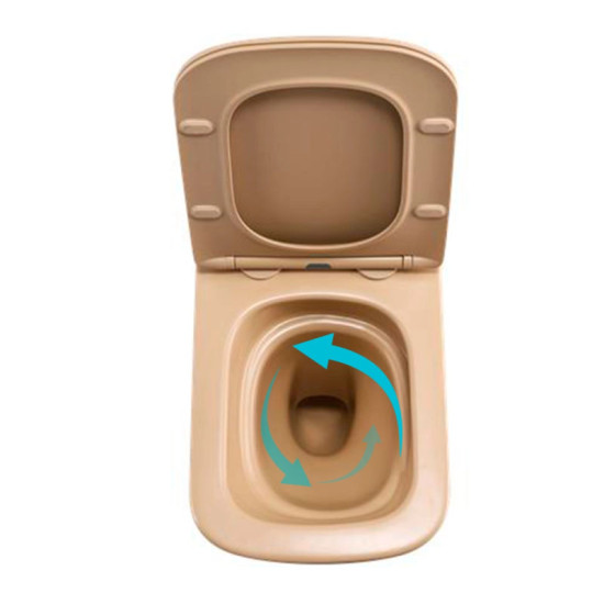 Унитаз подвесной Qtap Tern Ultra Quiet 490×365×325 Beige, Slim Duroplast / Soft-close / Quick Release QT17332303ASSB