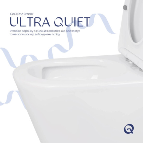 Унитаз-компакт Qtap Swan Eco Ultra Quiet с сидением Soft-close 640x360x835 мм QTSWA27W48748 White