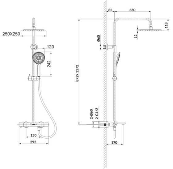 Душевая система Cersanit Virgo (S951-862)