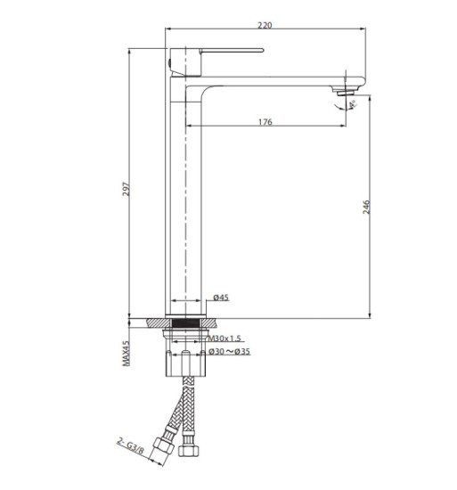 Смеситель для раковины Cersanit Virgo (S951-588)
