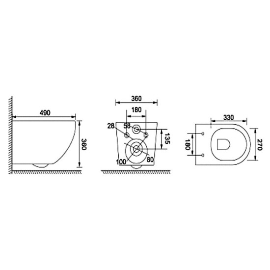 Унітаз підвісний Cersanit Desse Vortex (S4024-001)