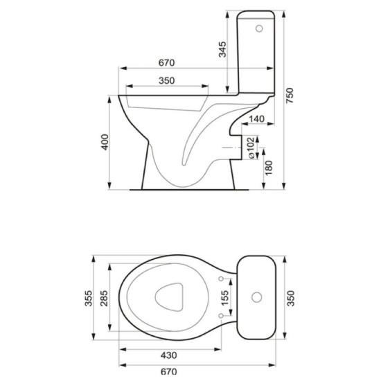 Унитаз-компакт Cersanit PRESIDENT 887 010 3/6 З (K08-267)