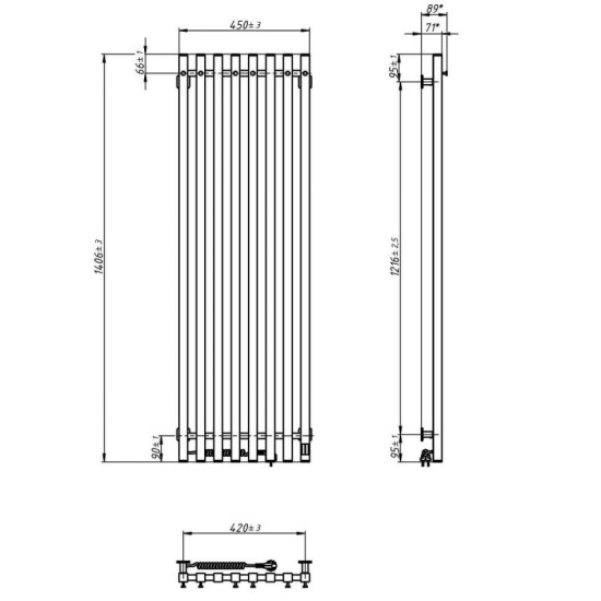 Рушникосушарка Navin Levante 210х1200 Sensor 12-857153-4514 лівий, білий оксамит
