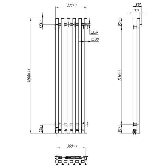Полотенцесушитель Navin Levante 310х1200 Sensor 12-857053-3312 правый, белый бархат
