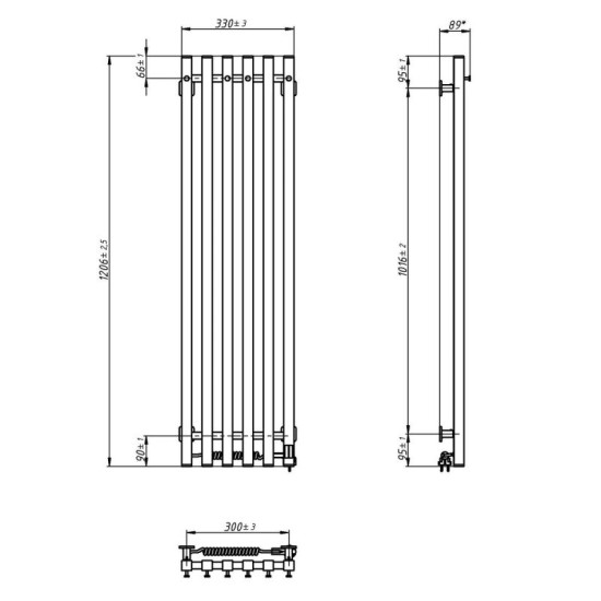 Рушникосушарка Navin Levante 310х1200 Sensor 12-857153-3312 лівий, білий оксамит