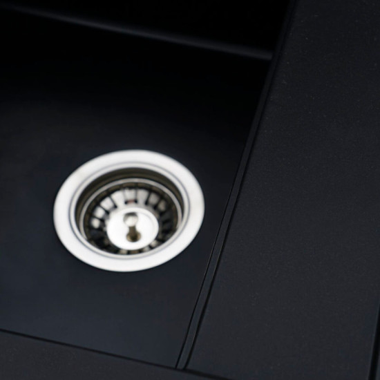 Кухонная мойка Valeso 5149 (черная) + сифон 1041 + Valeso BG77