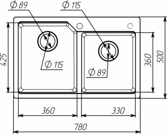 Кухонная мойка Valeso 7850 HARMONY матовая Топаз