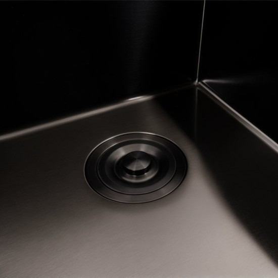 Кухонна мийка Valeso Handmade 40*50 PVD чорна (3.0/0.8) + Valeso BG77 (чорний)