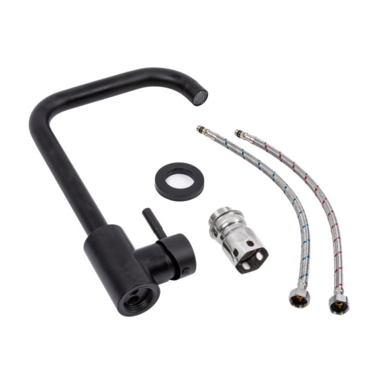 Кухонна мийка Valeso Handmade 40*50 PVD чорна (3.0/0.8) + Valeso BG77 (чорний)