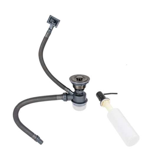 Кухонна мийка Valeso Handmade 40*50 PVD чорна (3.0/0.8) + Valeso BG77 (чорний)