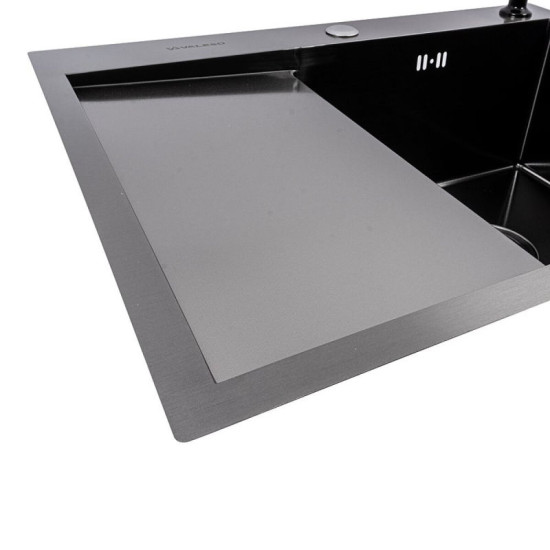 Кухонна мийка Valeso Handmade CM 65*50 R Decor PVD чорна (3.0/0.8)