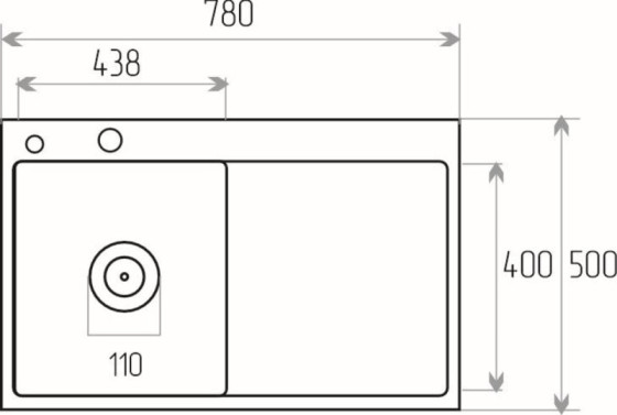 Кухонна мийка Valeso Handmade CM 78 * 50 L Decor PVD чорна (3.0/0.8)