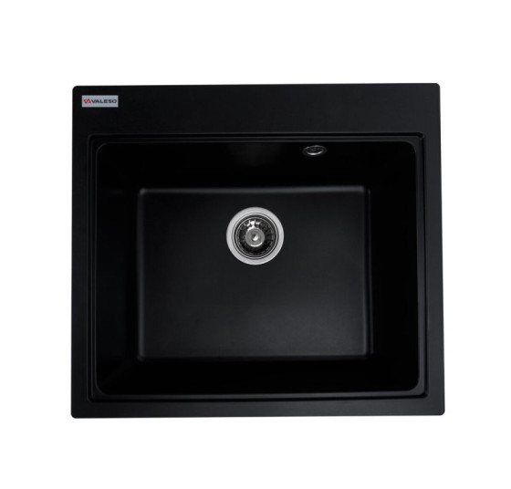 Кухонна мийка Valeso 5852 VESTA чорна Valeso BG76 + Сифон 1041
