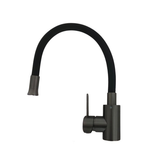 Кухонный смеситель Valeso KF62 (черный гусак, PVD черный корпус)