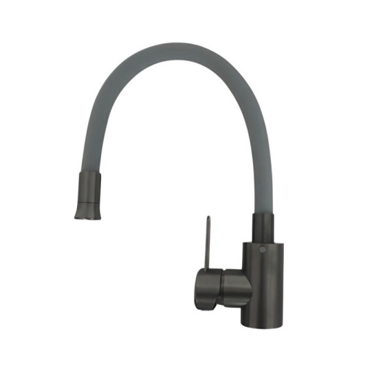 Кухонний змішувач Valeso KF63 (сірий гусак, PVD чорний корпус)