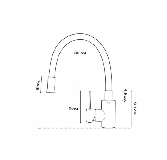 Кухонний змішувач Valeso KF63 (сірий гусак, PVD чорний корпус)