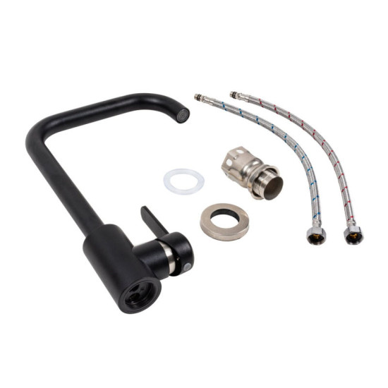 Кухонний змішувач Valeso KT 11 (3008B-FH) чорний матовий