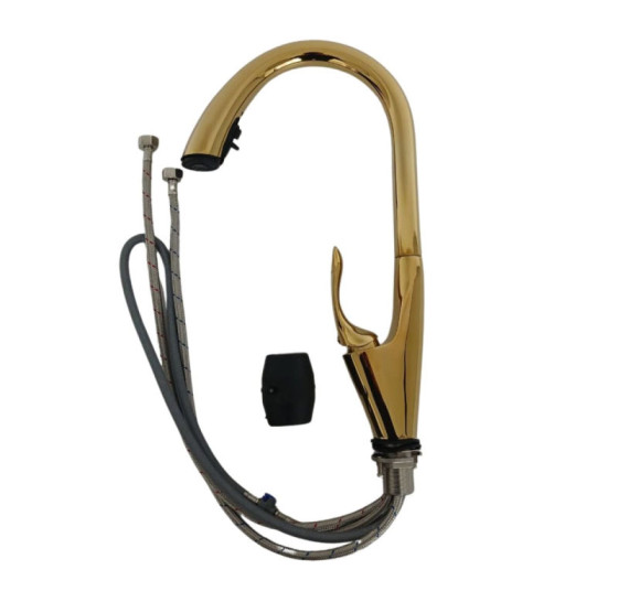 Кухонний змішувач з висувним виливом Valeso OB-D91B (PVD золото)