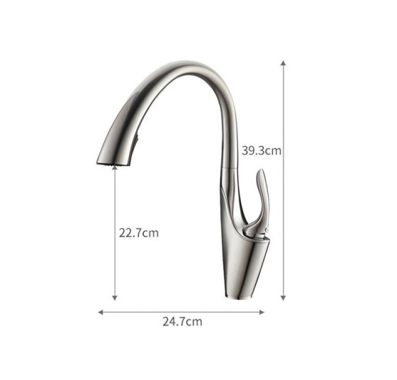 Кухонний змішувач з висувним виливом Valeso OB-D91C (хром+чорний мат)