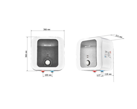 Водонагрівач "Над мийкою" Mixxus EWH-1115 SMALL OVER 15 л, мокрый тен 1,5 kW (WH0607)