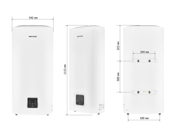Водонагрівач "Плоский" Mixxus EWH-10080 FLAT DRY 80 л, сухий тен WH0598)