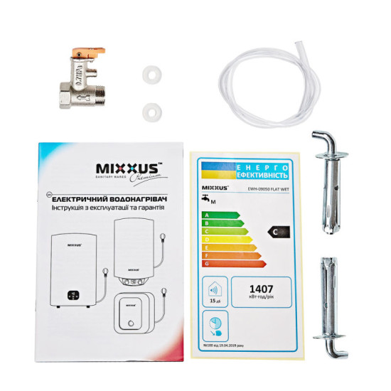 Водонагрівач "Плоский" Mixxus EWH-10080 FLAT DRY 80 л, сухий тен WH0598)