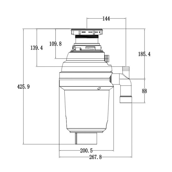 Измельчитель пищевых отходов Mixxus GD-02-0,75 (560Вт) (MX1569)