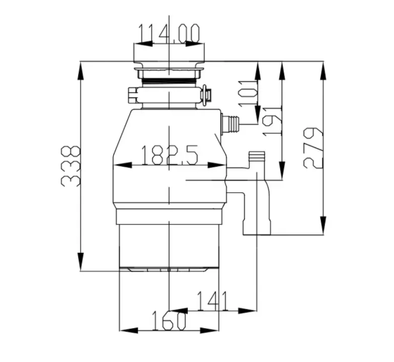 Подрібнювач харчових відходів Mixxus GD-04-1 (750Вт, індукційний двигун) (MX1571)