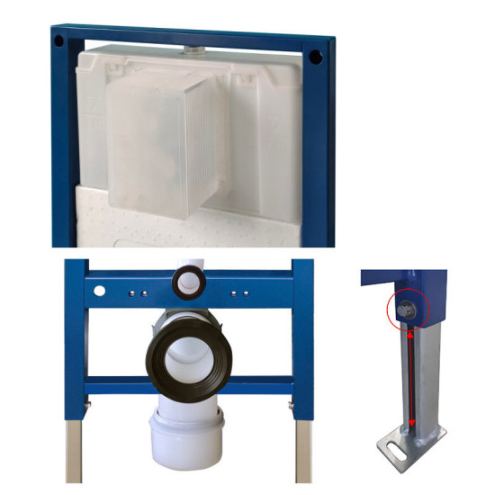 Инсталляция для подвесного унитаза Koer KT-0503-01 500x126x1150mm с панелью смыва KT-0606-01 Хром (KR5347)