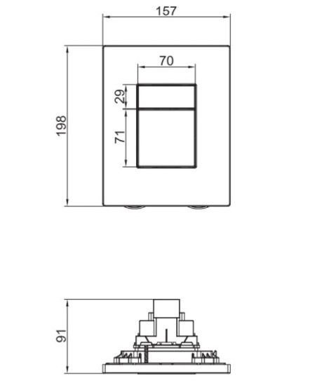 Інсталяція для підвісного унітазу Koer KT-0504-01 500x126x1150mm з панеллю змиву KT-0607-01 Хром (KR5348)