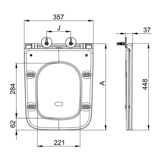 Крышка+сидение Mixxus SEAT COVER STYLE-2001 445х360х30mm (MI6731)