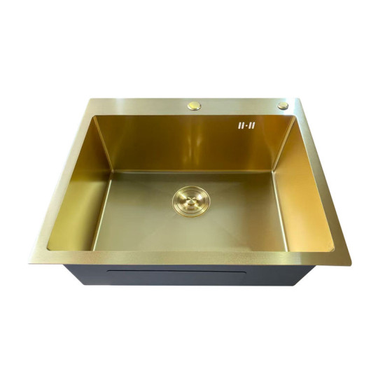 Кухонна мийка Mixxus MH6050 Micro Decor Brushed Gold (3.0/0.8) (матове золото) (MI8222)