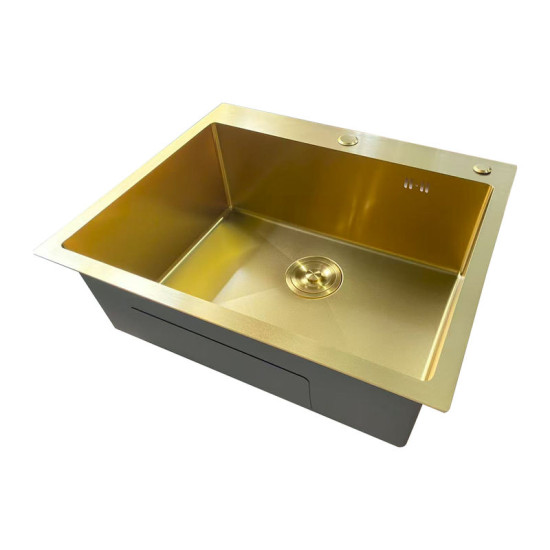 Кухонна мийка Mixxus MH6050 Micro Decor Brushed Gold (3.0/0.8) (матове золото) (MI8222)