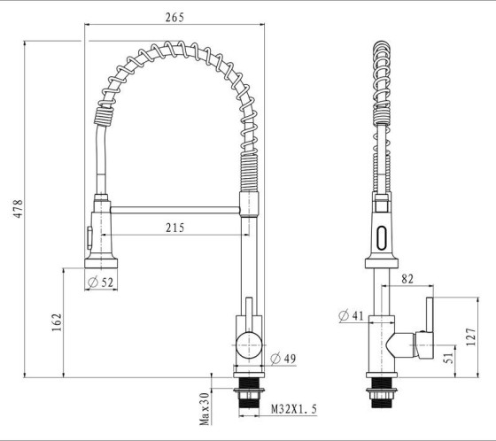 Кухонний змішувач Mixxus Premium SPRING 017 GRAPHITE (MI6952)