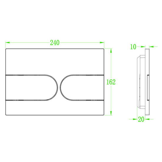 Панель смыва Koer KT-0604-01 240x160x10mm (KR5323)