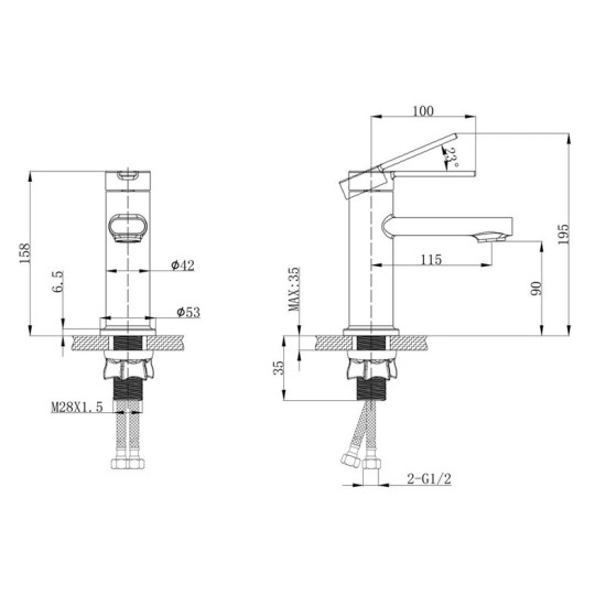 Змішувач для раковини Mixxus Lord 001 Nut Graphite (графіт) (MI7137)
