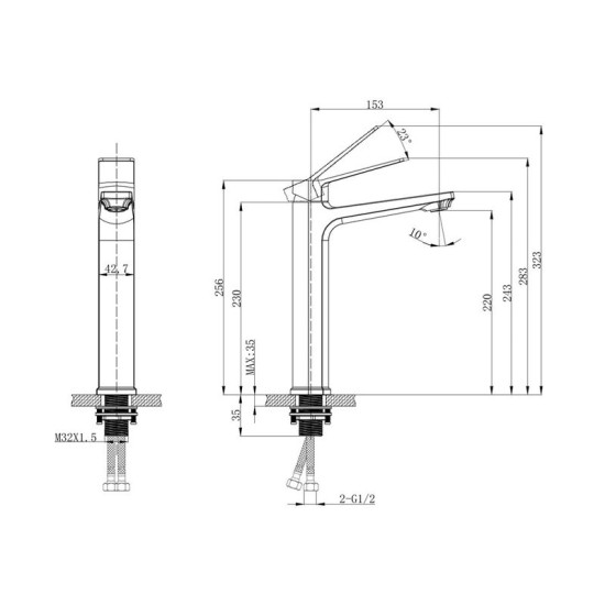 Змішувач для раковини Mixxus Wilson 001 High (MI7129)