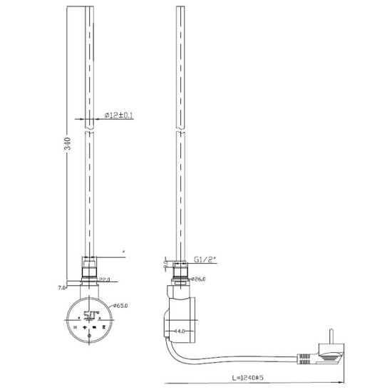 ТЕН електричний Mixxus TEH-0103 CHROME для сушарок рушників 300W (хром) (MI6628)